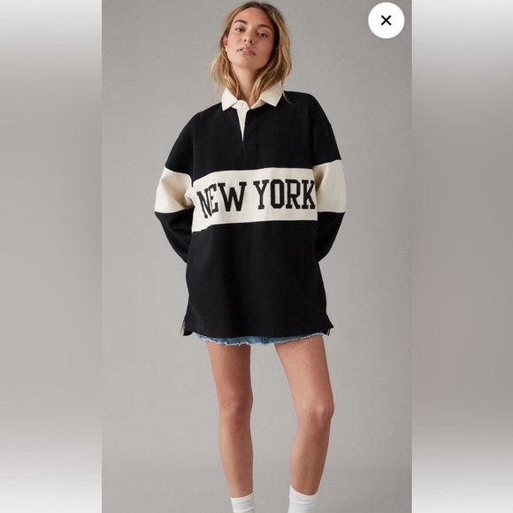 American Eagle Outfitters Tops - AE Women’s Oversized NY Polo Fleece Sweatshirt